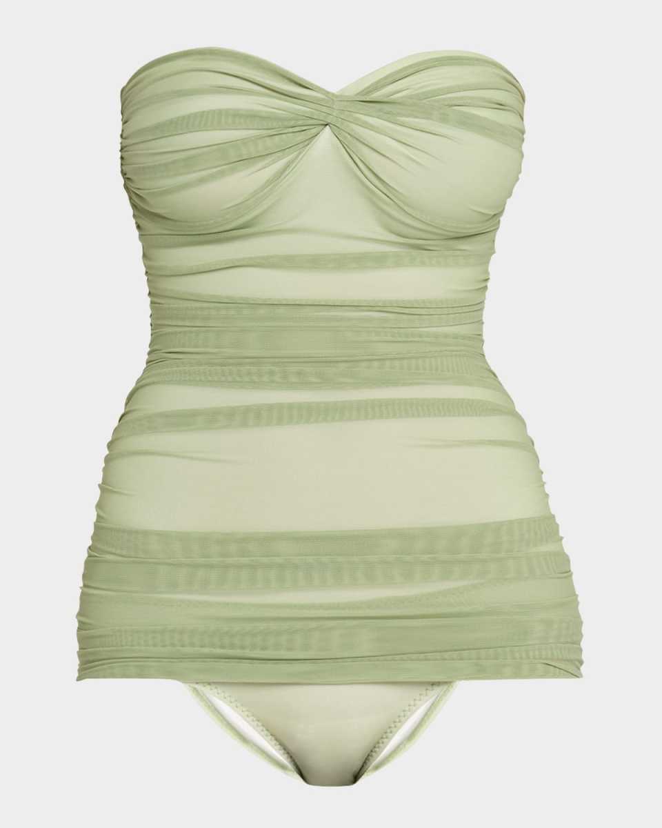 Walter Shirred Strapless One-Piece Swimsuit